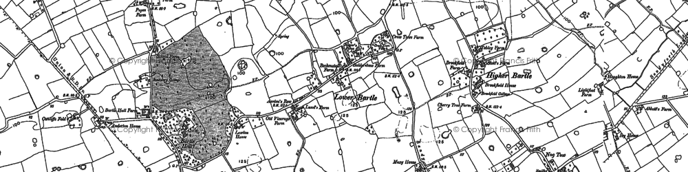 Old map of Lower Bartle in 1892