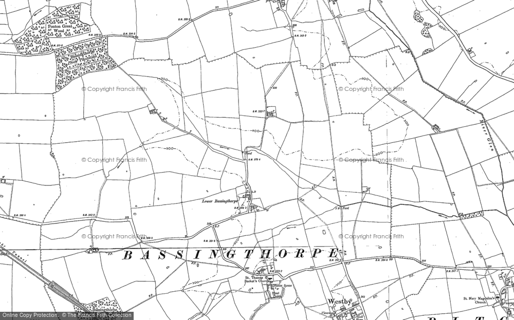Old Map of Lower Bassingthorpe, 1887 in 1887