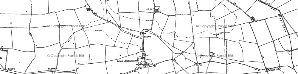 Old map of Lower Bassingthorpe in 1887