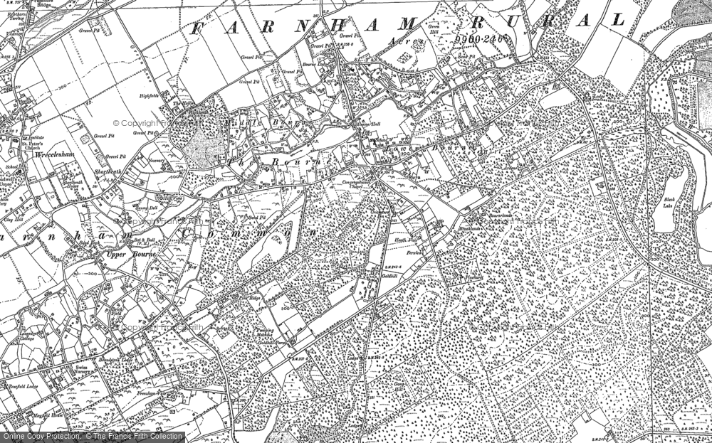 Old Map of Lower Bourne, 1913 in 1913