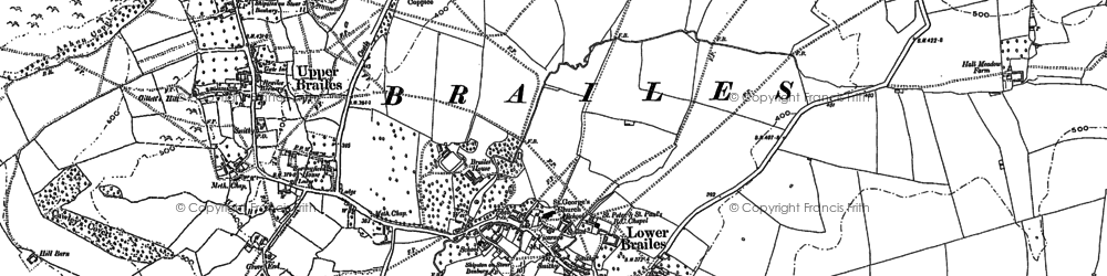 Old map of Lower Brailes in 1904