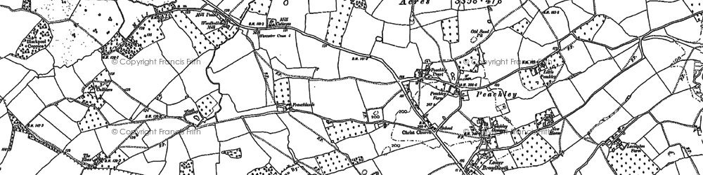 Old map of Lower Broadheath in 1884