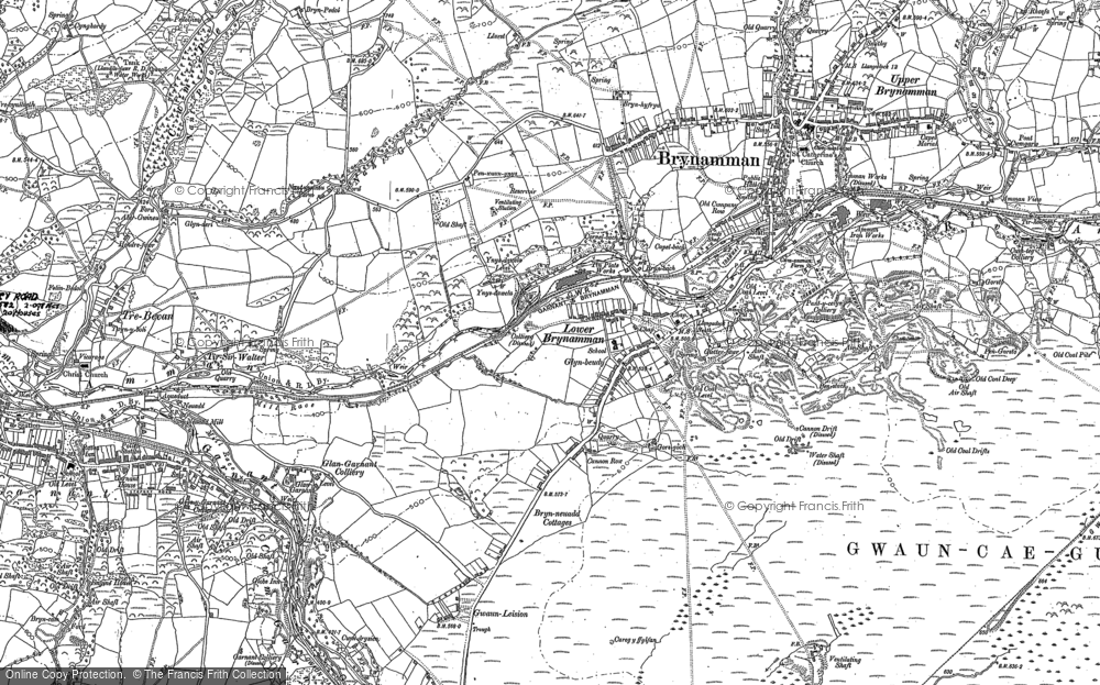 Old Map of Lower Brynamman, 1905 in 1905