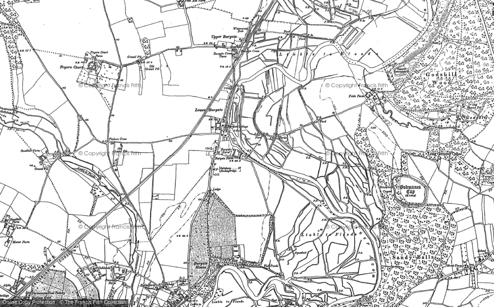 Old Map of Lower Burgate, 1895 - 1908 in 1895