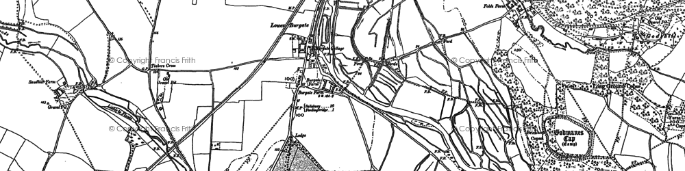 Old map of Lower Burgate in 1895
