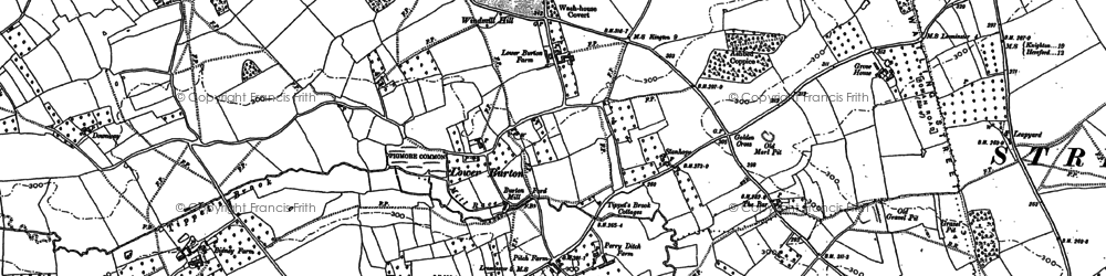 Old map of Burton Court in 1885