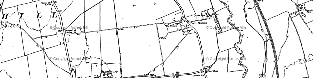 Old map of Lower Caldecote in 1882