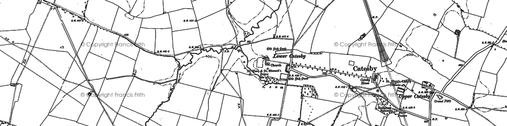 Old map of Lower Catesby in 1884