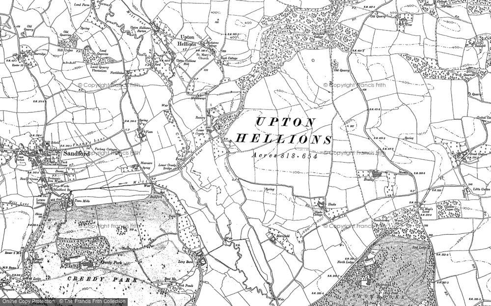 Old Map of Lower Creedy, 1887 - 1888 in 1887