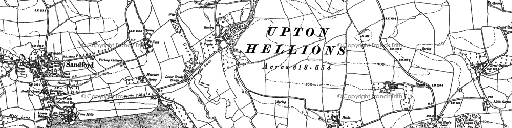 Old map of Lower Creedy in 1887