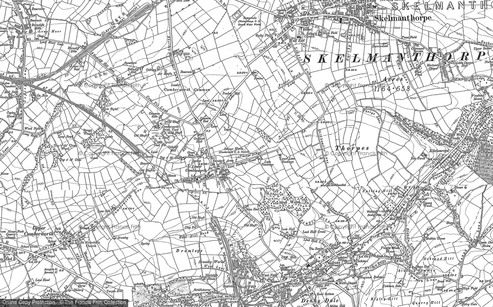 Old Map of Lower Cumberworth, 1891 - 1892 in 1891