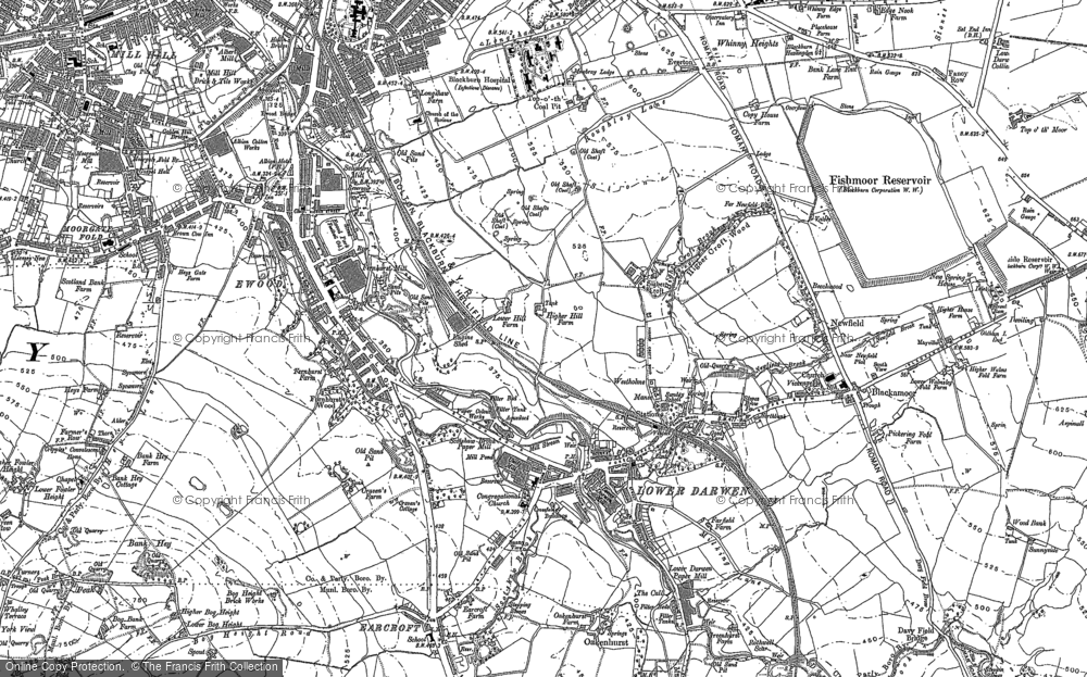 Old Map of Historic Map covering Earcroft in 1891