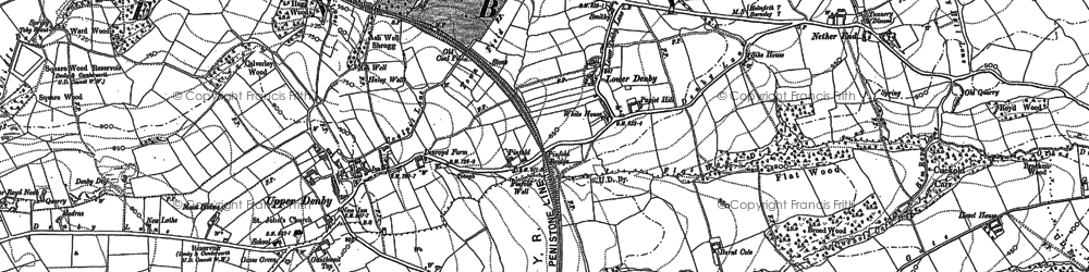 Old map of Lower Denby in 1891