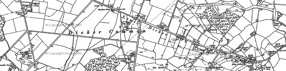 Old map of Lower Dicker in 1898