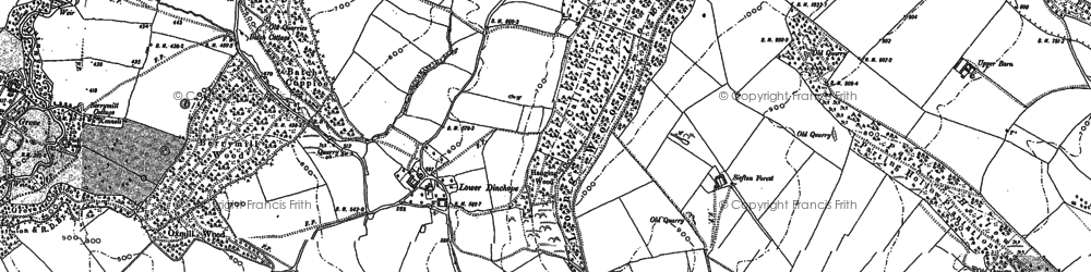 Old map of Lower Dinchope in 1883