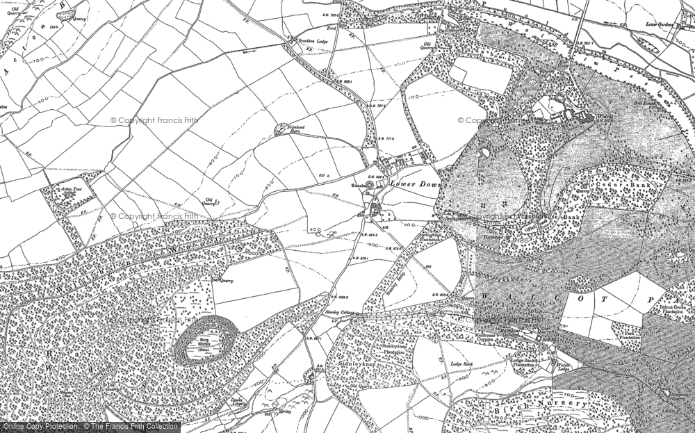 Old Map of Historic Map covering Bury Ditches in 1883