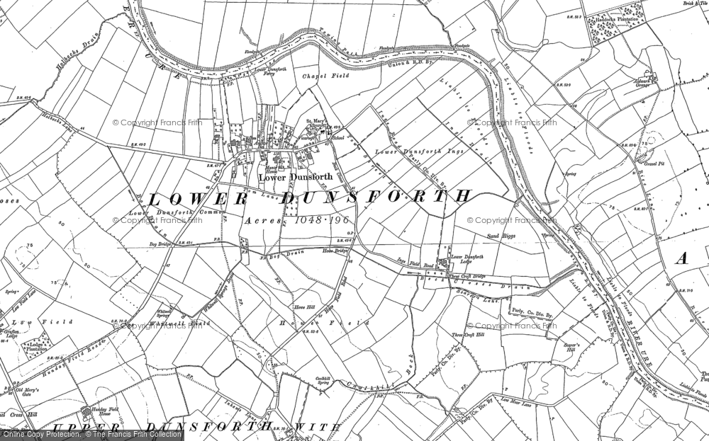 Old Map of Lower Dunsforth, 1892 in 1892