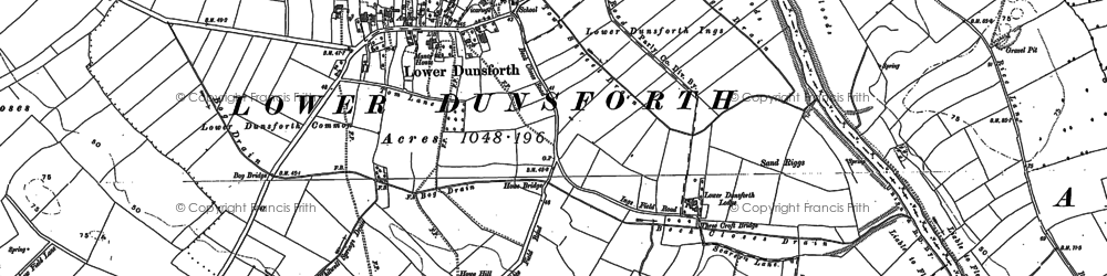 Old map of Lower Dunsforth in 1892
