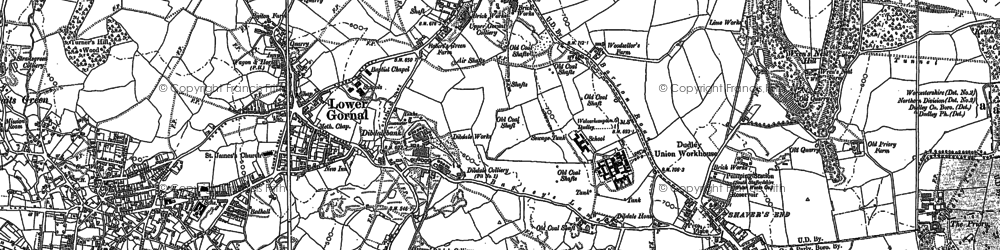 Old map of Baggeridge Country Park in 1881