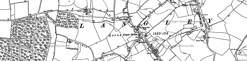 Old map of Langley Lawn in 1896