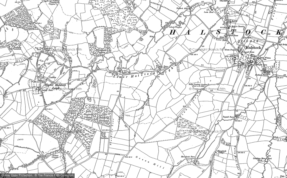 Old Map of Historic Map covering Birts Hill in 1901