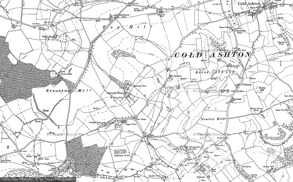 Old Map of Historic Map covering Battlefields in 1901