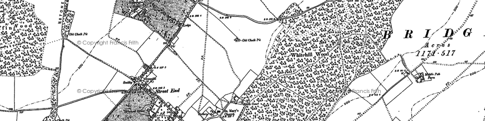 Old map of Lower Hardres in 1895