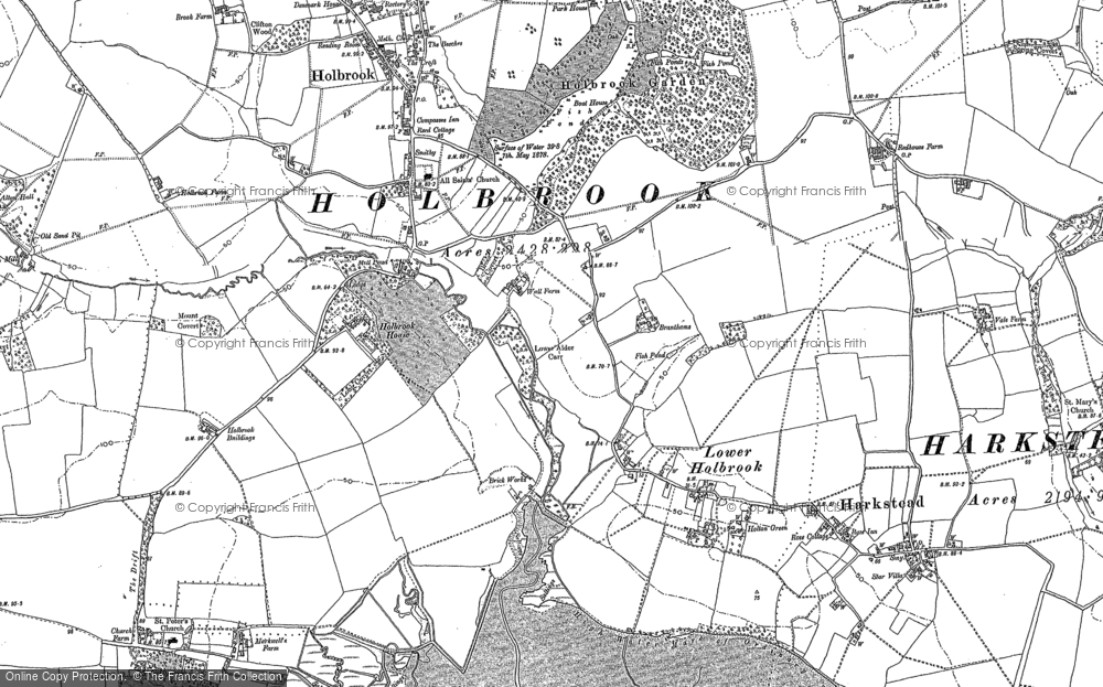 Old Map of Lower Holbrook, 1881 - 1902 in 1881