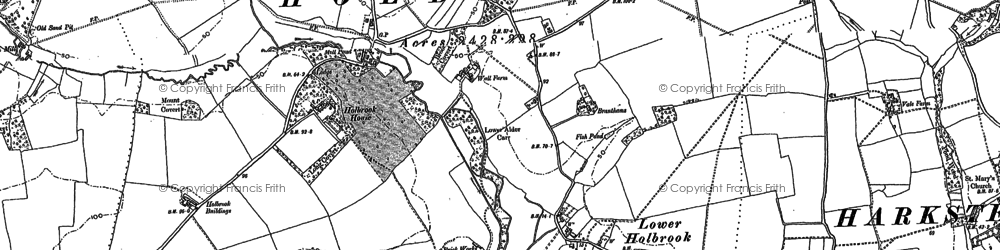 Old map of Lower Holbrook in 1881