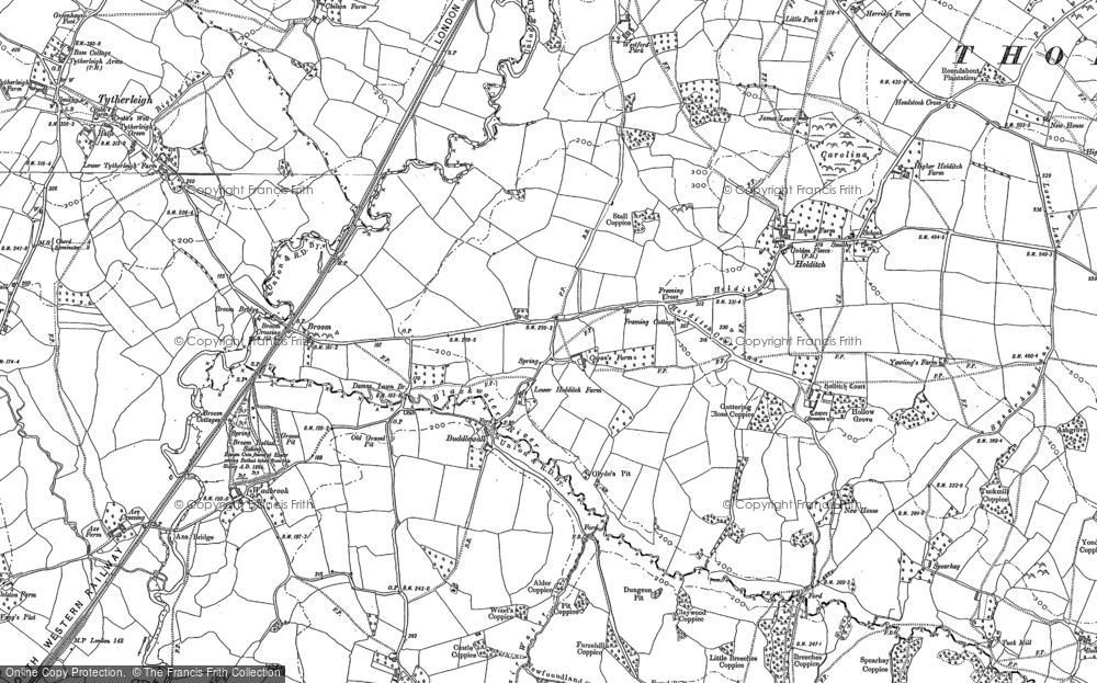 Old Map of Lower Holditch, 1887 - 1901 in 1887