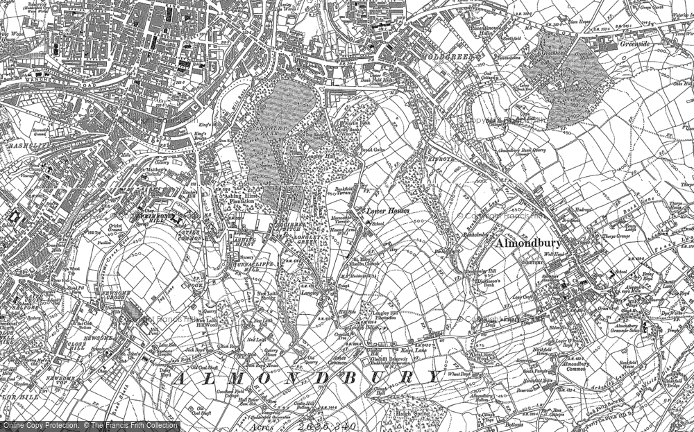 Old Map of Lower Houses, 1888 - 1889 in 1888