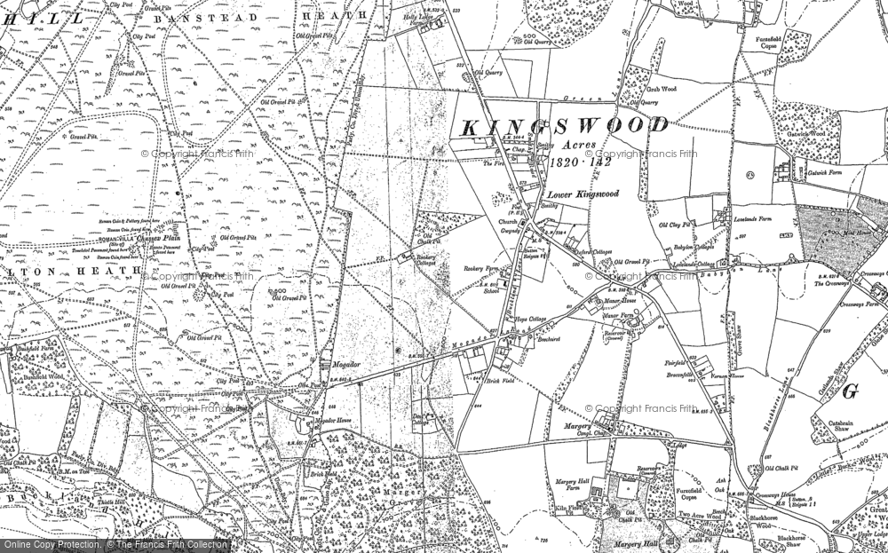Old Map of Lower Kingswood, 1895 in 1895