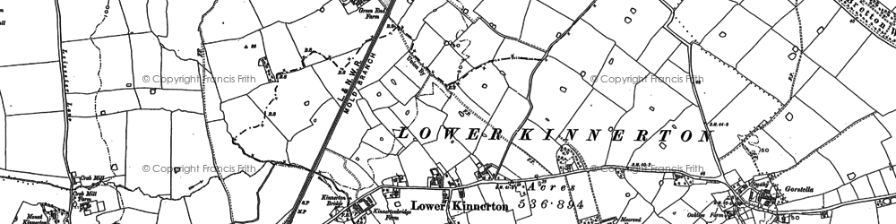 Old map of Lower Kinnerton in 1898