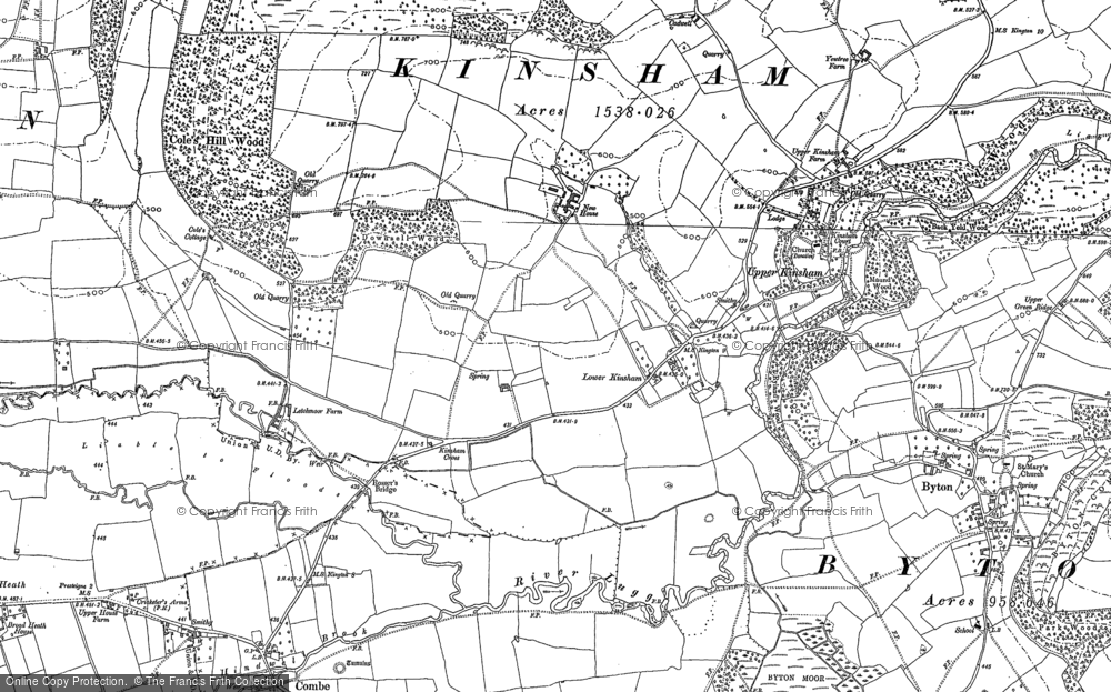 Old Map of Lower Kinsham, 1885 - 1902 in 1885