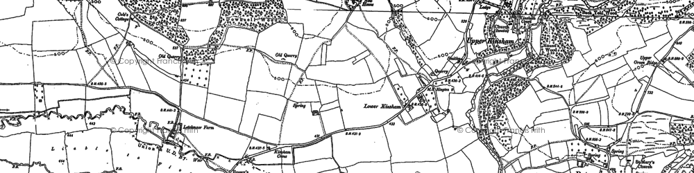 Old map of Lower Kinsham in 1885
