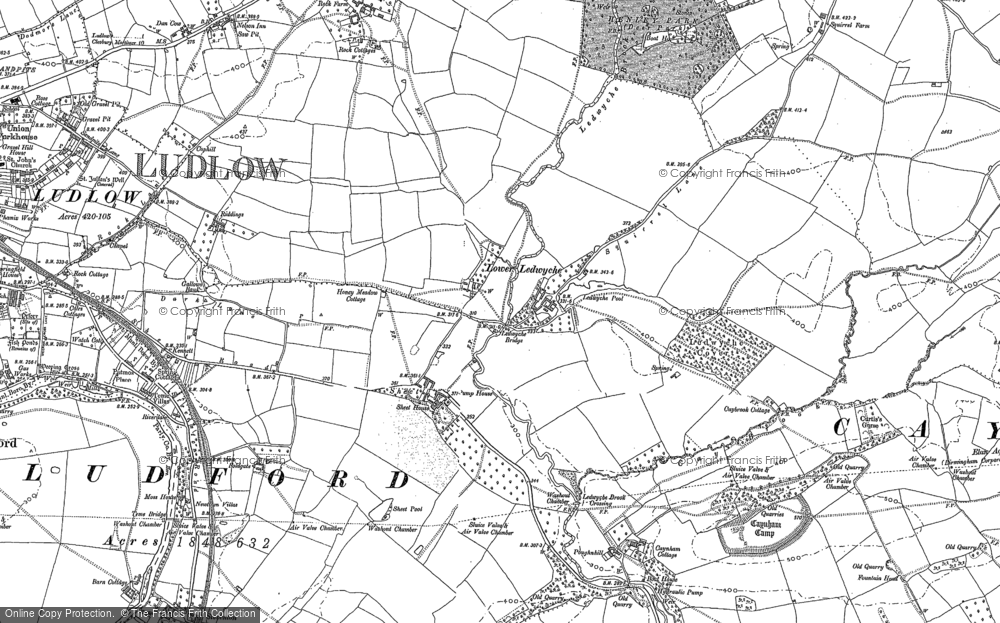 Old Map of Lower Ledwyche, 1884 - 1902 in 1884