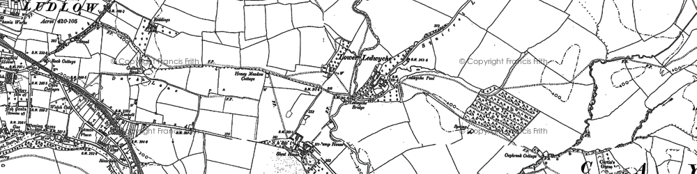 Old map of Lower Ledwyche in 1884