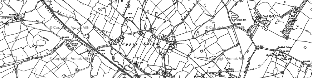 Old map of Dods Leigh in 1880