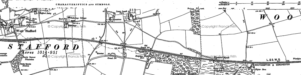 Old map of Lower Lewell Fm in 1886
