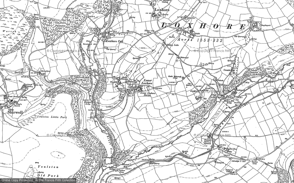 Old Map of Lower Loxhore, 1886 in 1886