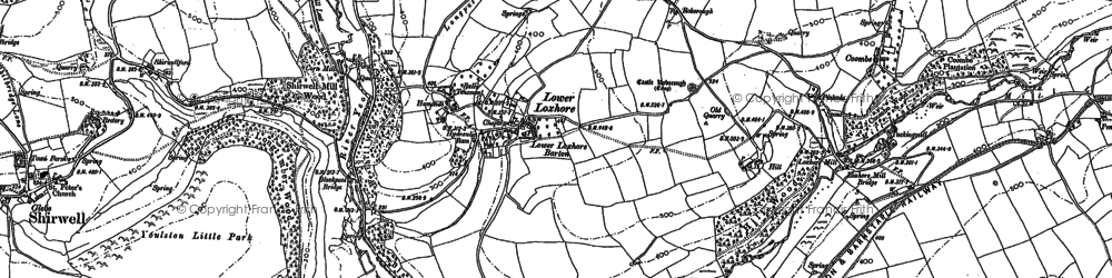 Old map of Lower Loxhore in 1886
