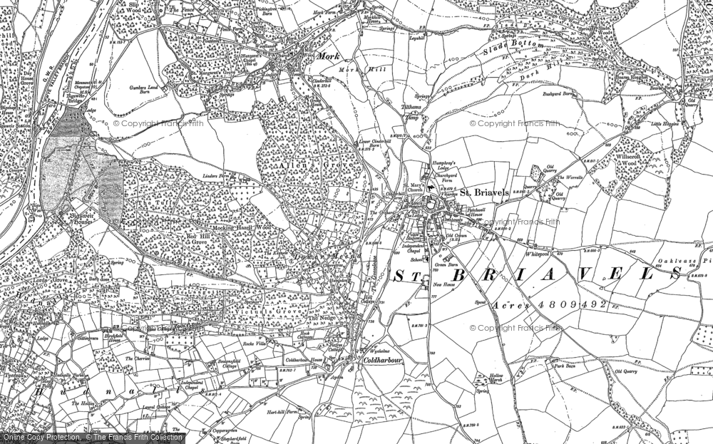 Old Map of Historic Map covering Andrews Corner in 1900