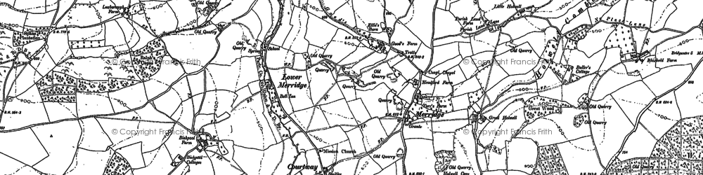 Old map of Lower Merridge in 1886
