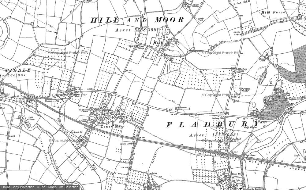 Old Map of Lower Moor, 1884 in 1884