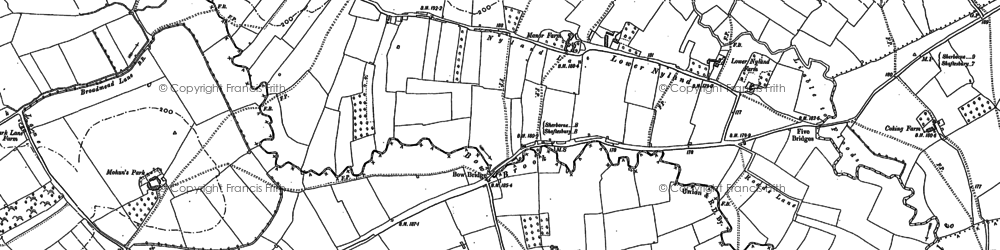 Old map of Henstridge Marsh in 1885