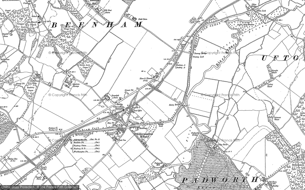 Old Map of Lower Padworth, 1898 - 1909 in 1898