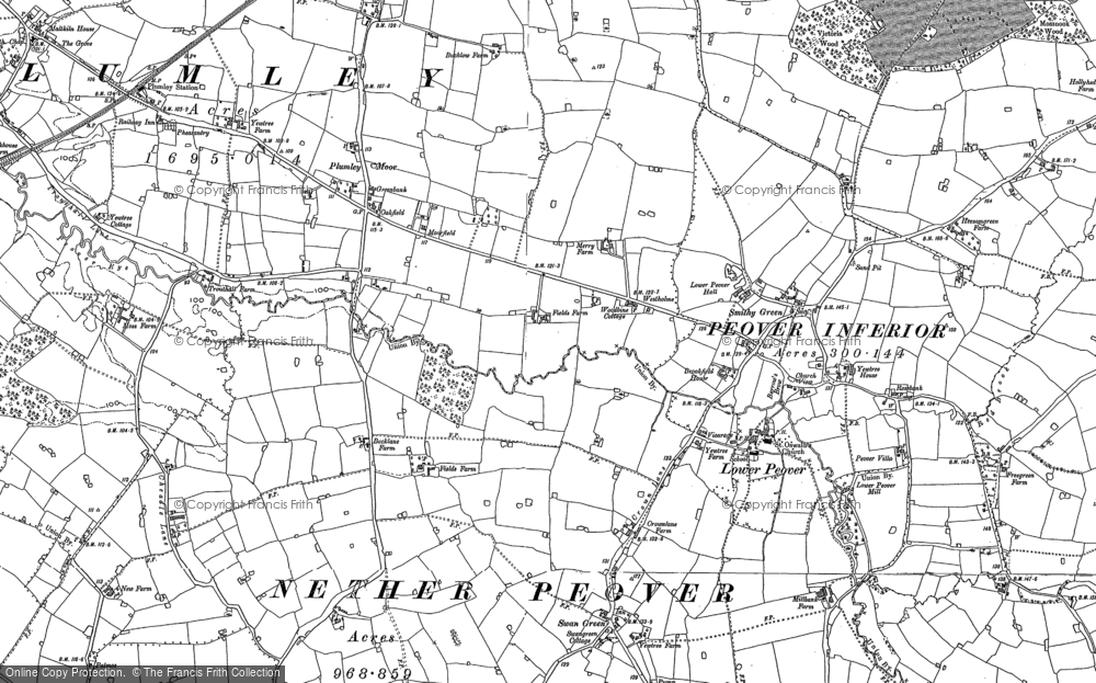 Old Map of Historic Map covering Swan Green in 1897