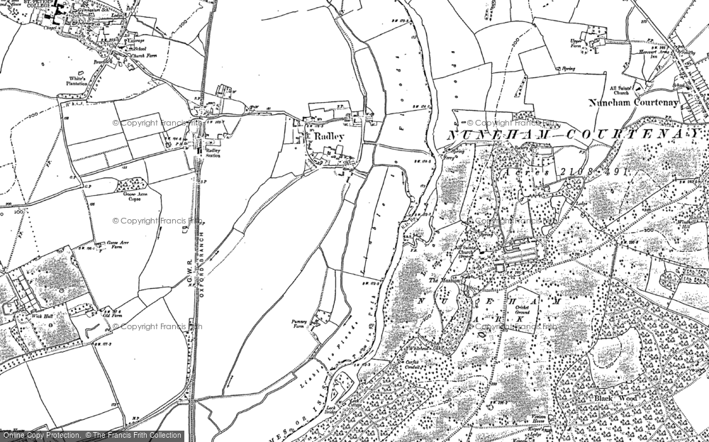 Old Map of Lower Radley, 1910 - 1911 in 1910