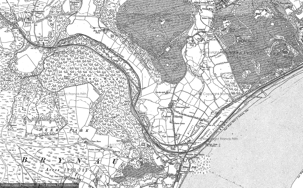 Old Map of Lower Sketty, 1896 - 1897 in 1896