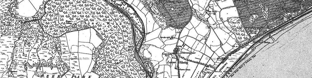Old map of Lower Sketty in 1896